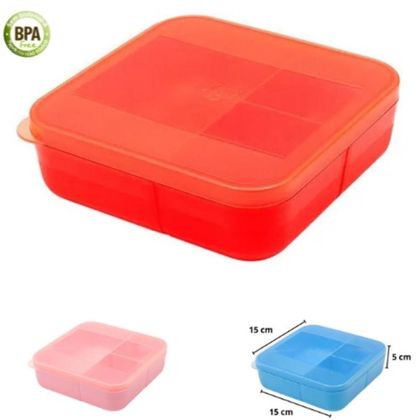 Encontraproduto.com.br - Pote Marmita Lanche Hermética Miami Dup 3 Divisões Kit Com 2