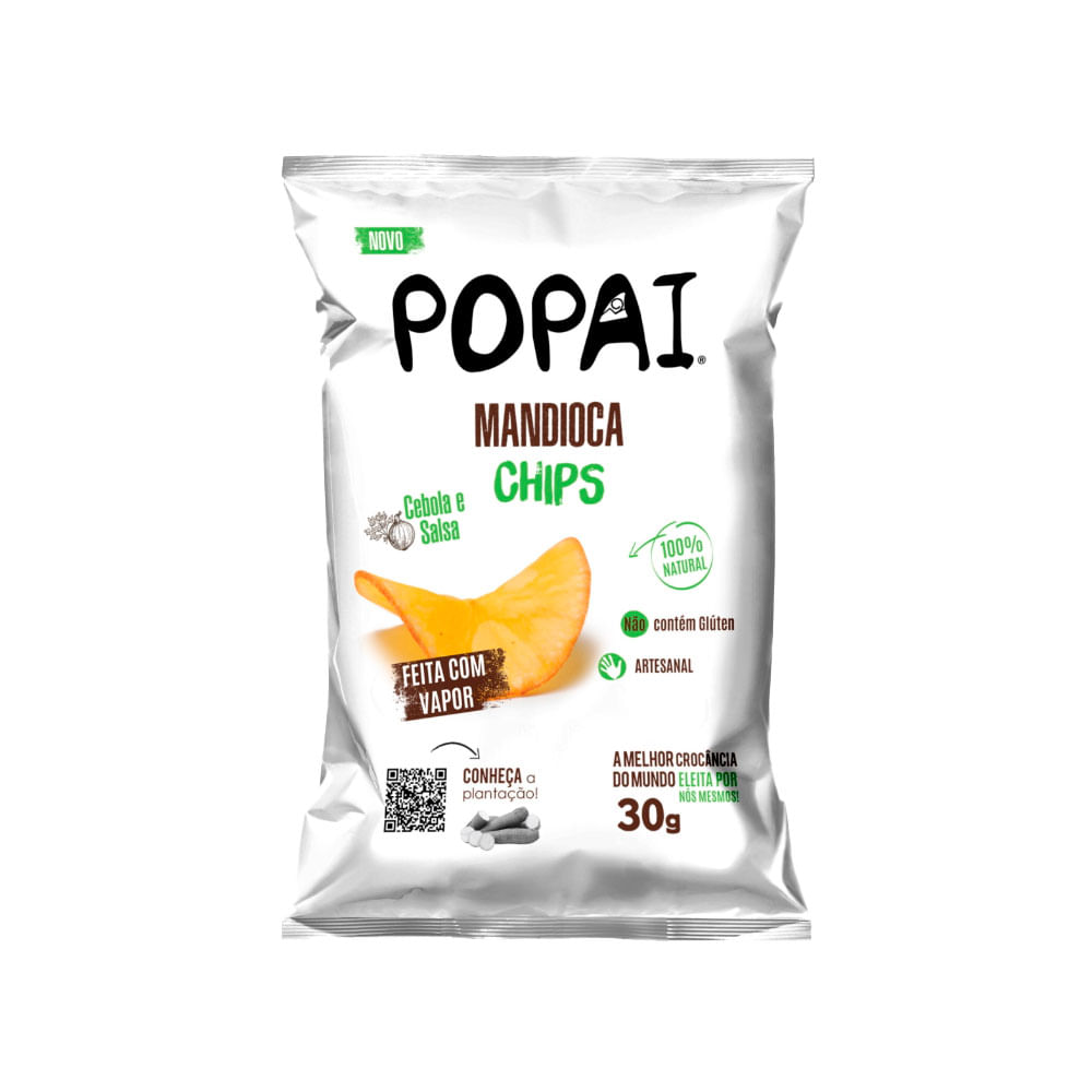 Mandioca Chips sabor Salsa e Cebola 30g Popai