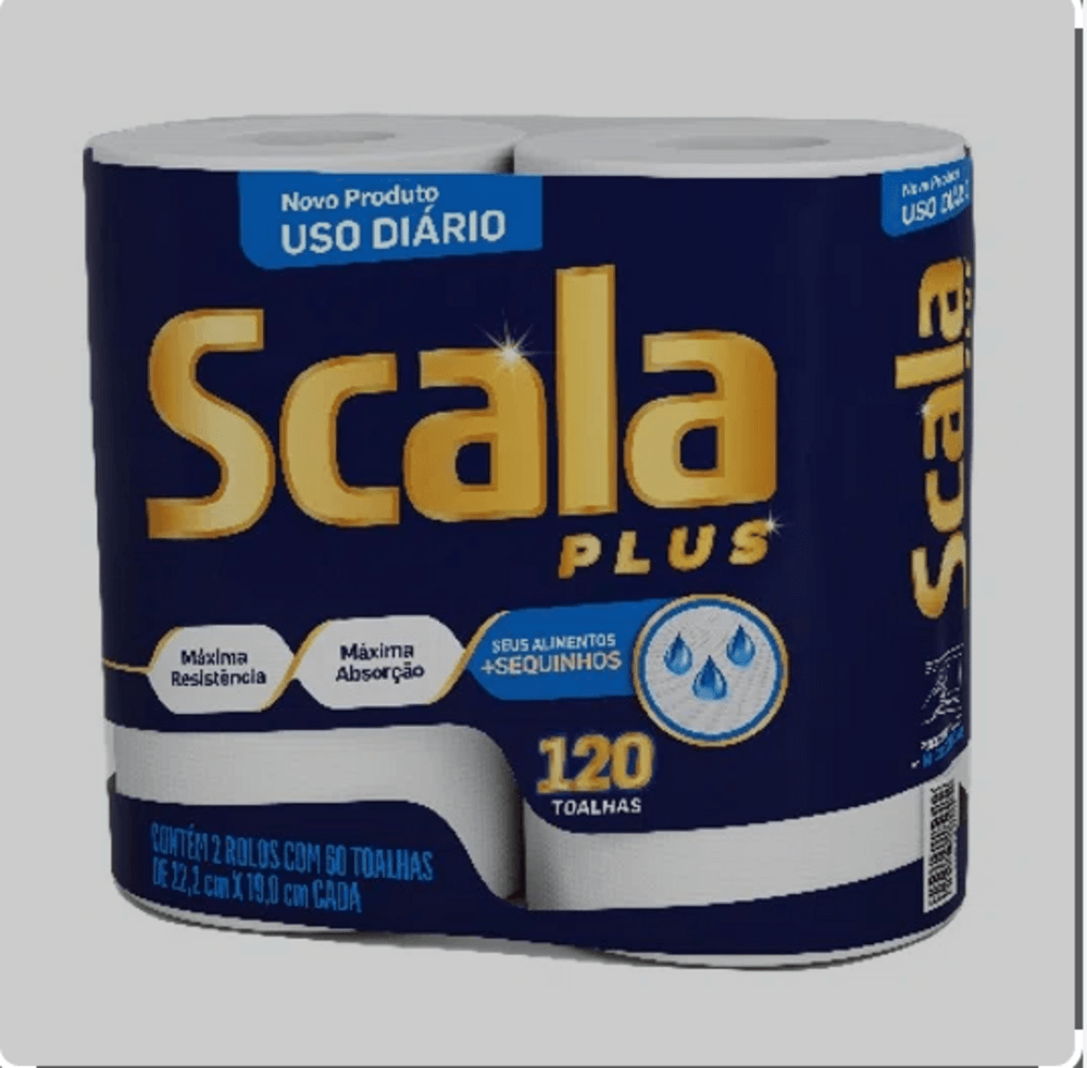 Encontraproduto.com.br - Toalha de Papel Scala Plus 60 folhas Pacote com 2 rolos