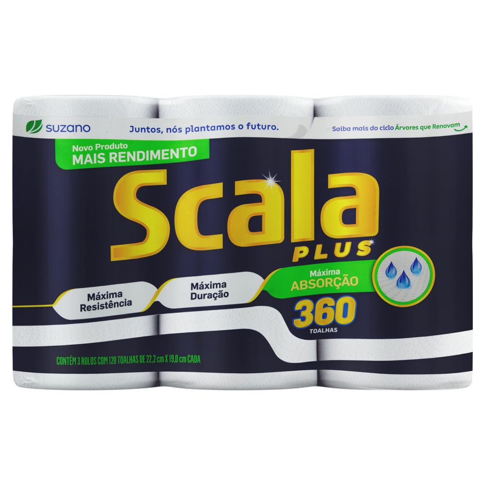 Encontraproduto.com.br - Papel Toalha 3x120un Scala Plus