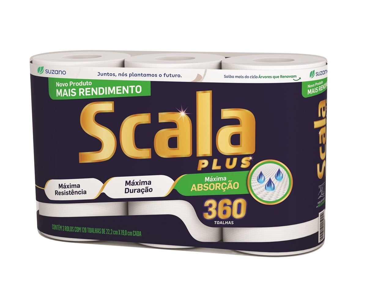 Encontraproduto.com.br - Papel Toalha 3x120un Scala Plus