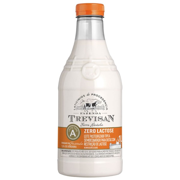 Encontraproduto.com.br - Leite Pasteurizado Tipo A Zero Lactose Trevisan Garrafa 1l