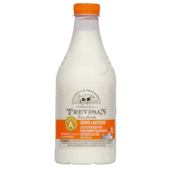 Encontraproduto.com.br - Leite Pasteurizado Tipo A Zero Lactose Trevisan Garrafa 1l