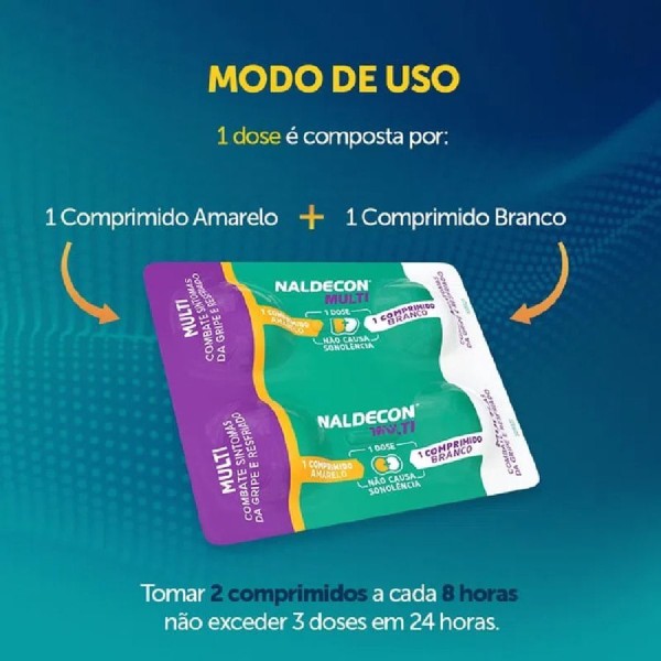 Encontraproduto.com.br - Naldecon Multi 800mg + 20mg Comprimido - Caixa com 20 Comprimidos