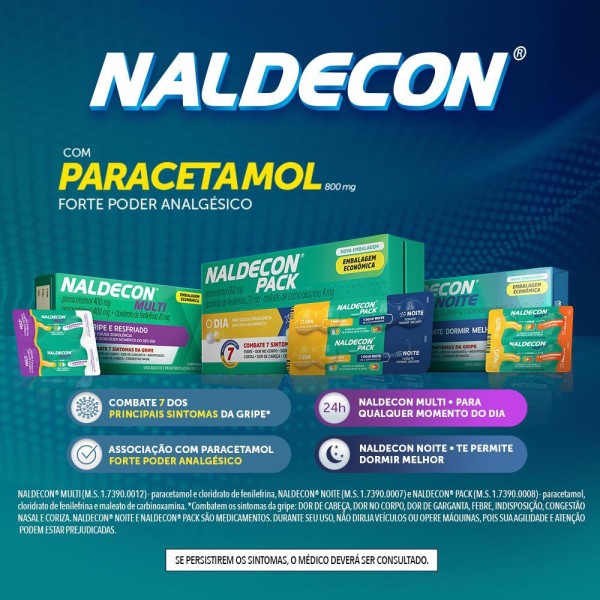 Encontraproduto.com.br - Naldecon Multi 800mg + 20mg Comprimido - Caixa com 20 Comprimidos