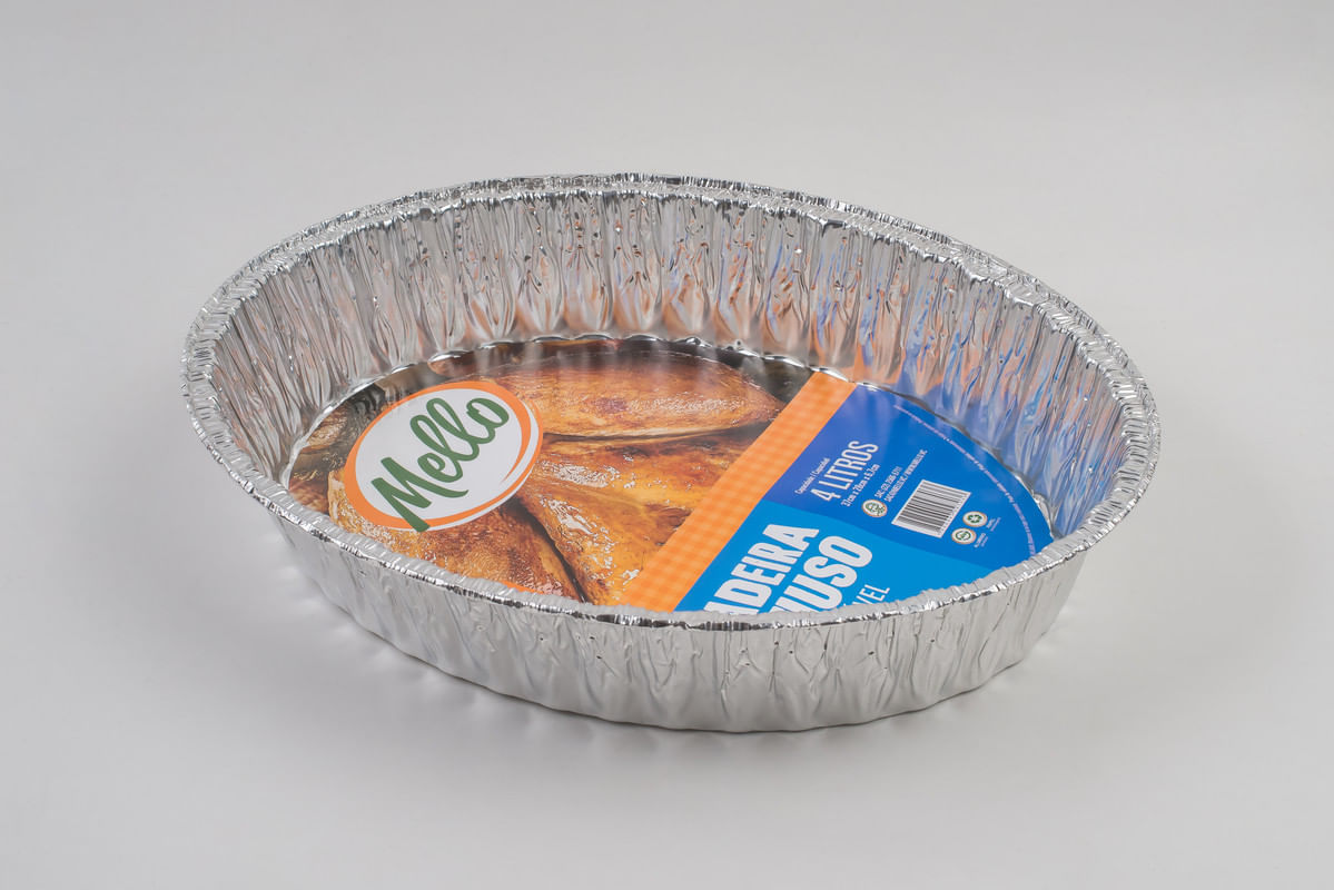 Encontraproduto.com.br - Assadeira de Alumínio Descartável Mello Oval - 4L Unidade