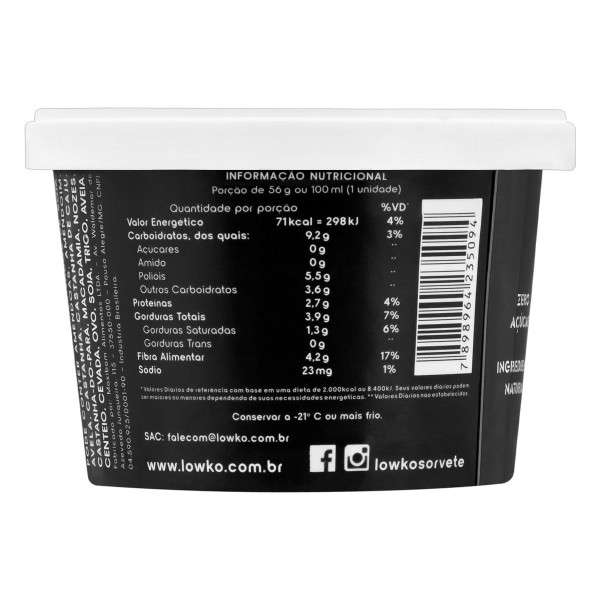 Encontraproduto.com.br - Sorvete Pistache Lowko Pote 100 ml