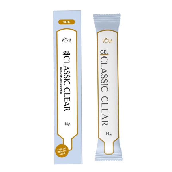 Encontraproduto.com.br - Sachê Refil Gel Construtor Para Unhas Classic Clear Vòlia 14g