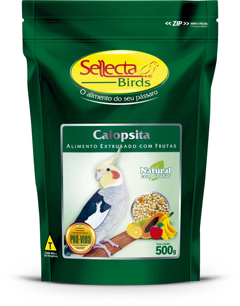 Encontraproduto.com.br - Sellecta Extrusado Calopsita Natural com Frutas 500g
