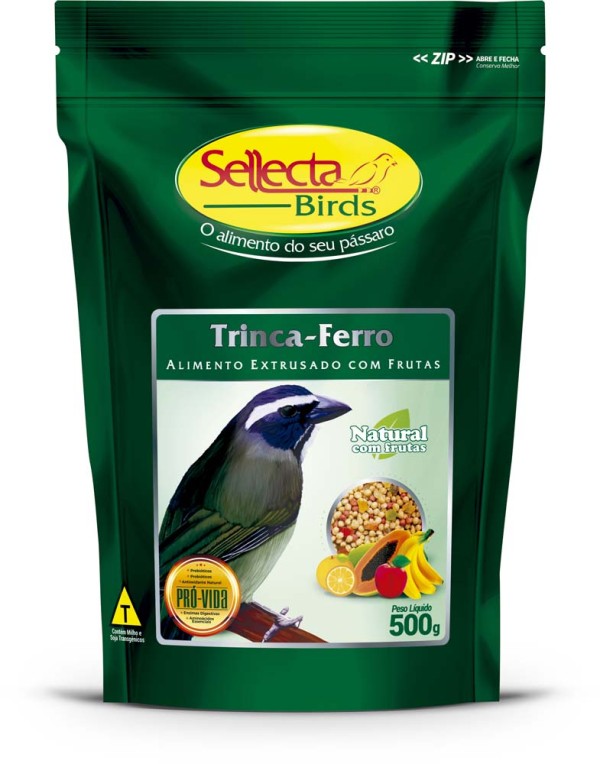 Encontraproduto.com.br - Sellecta Extrusado Trinca-Ferro Natural com Frutas 500g