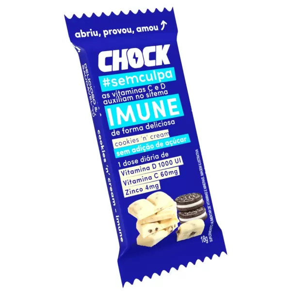 Chocolate Branco Chock Imune #Semculpa Cookies & Cream 18g
