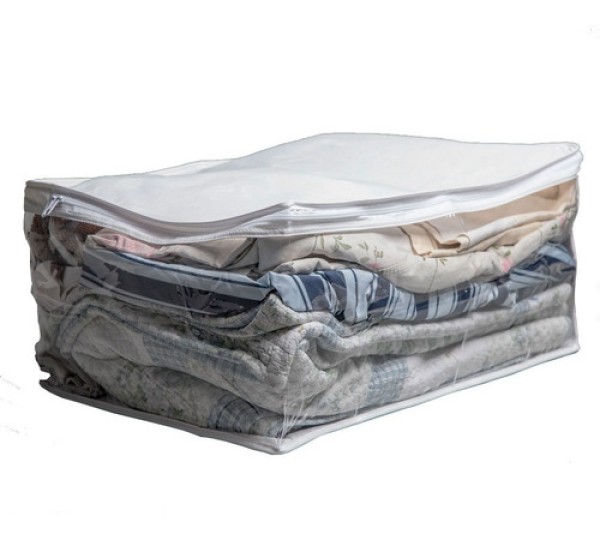 Encontraproduto.com.br - Saco Organizador Roupas Multiuso Com Ziper 60x50x30cm Tam Gg