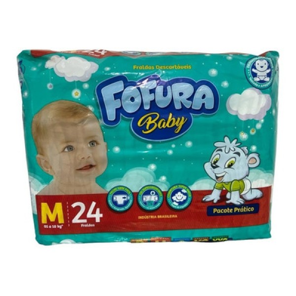 Encontraproduto.com.br - Fralda Fofura Baby Prático M Pacote com 24 unidades
