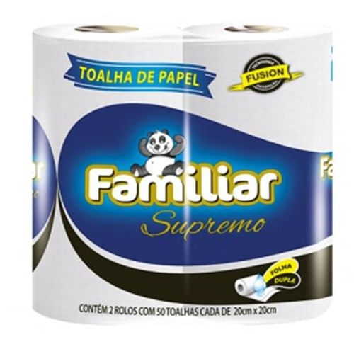 Encontraproduto.com.br - Papel Toalha Familiar Multiuso 50 Folhas c/ 2 Unid