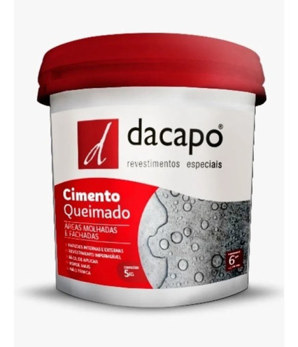 Cimento Queimado para Área Molhada e Fachada  5kg - Dacapo
