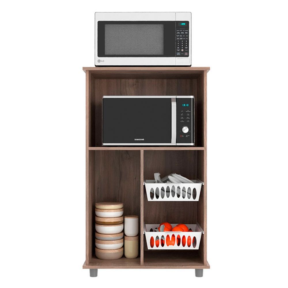 Encontraproduto.com.br - Fruteira Multiuso 1 Porta 2 Cestos 550 J Carvalho