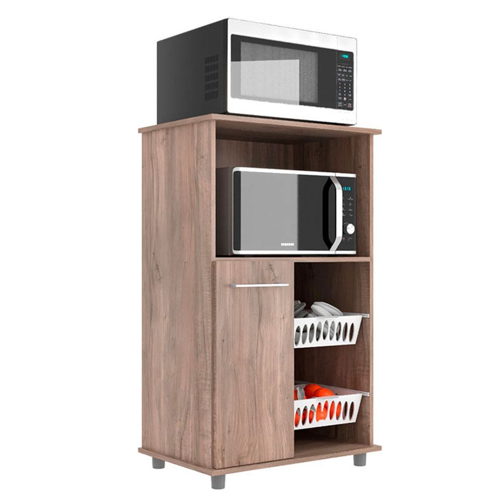 Encontraproduto.com.br - Fruteira Multiuso 1 Porta 2 Cestos 550 J Carvalho