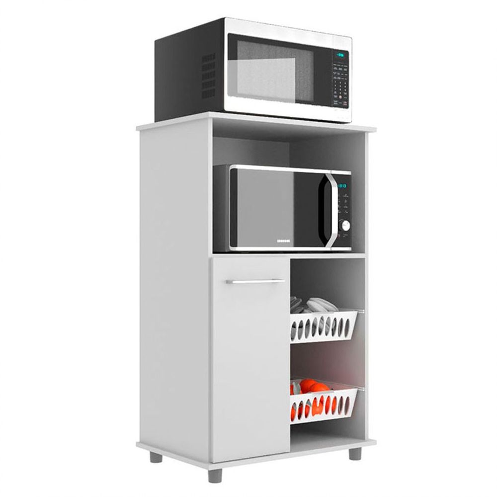 Encontraproduto.com.br - Fruteira Multiuso 1 Porta 2 Cestos 550 J Carvalho