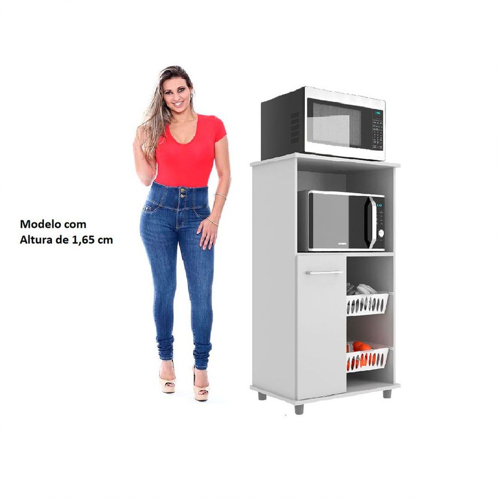 Encontraproduto.com.br - Fruteira Multiuso 1 Porta 2 Cestos 550 J Carvalho