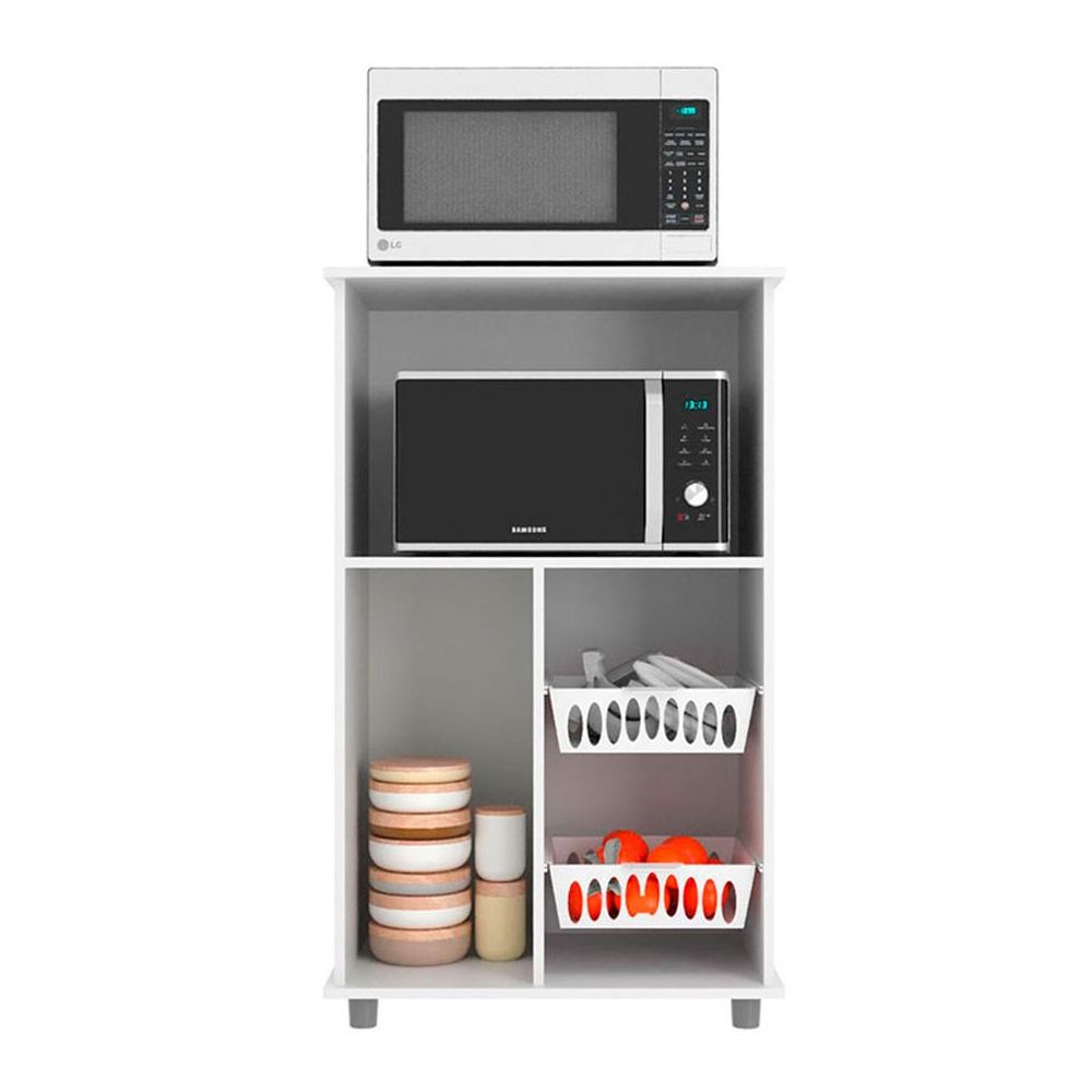 Encontraproduto.com.br - Fruteira Multiuso 1 Porta 2 Cestos 550 J Carvalho