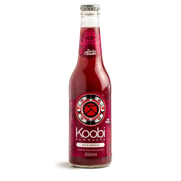 Encontraproduto.com.br - Kombucha De Uva Com Hibiscus Koobi 350 Ml