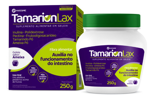 Encontraproduto.com.br - Tamarion Lax Geleia 250gr Regulador Intestino - Mássime - Tamarindo em po auxilia funcionamento do intestino
