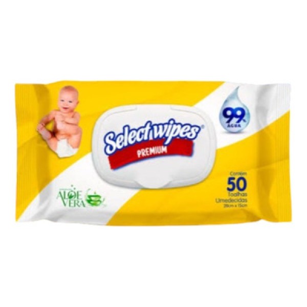 Encontraproduto.com.br - Toalha Umedecida Select Wipes Baby Pacote com 50 unidades