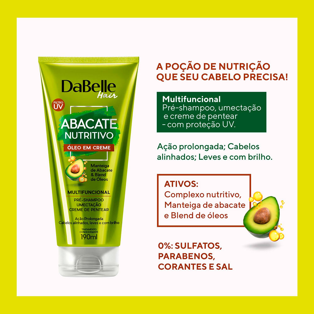 Encontraproduto.com.br - Oleo em Creme 190ml Abacate Nutritivo - DaBelle