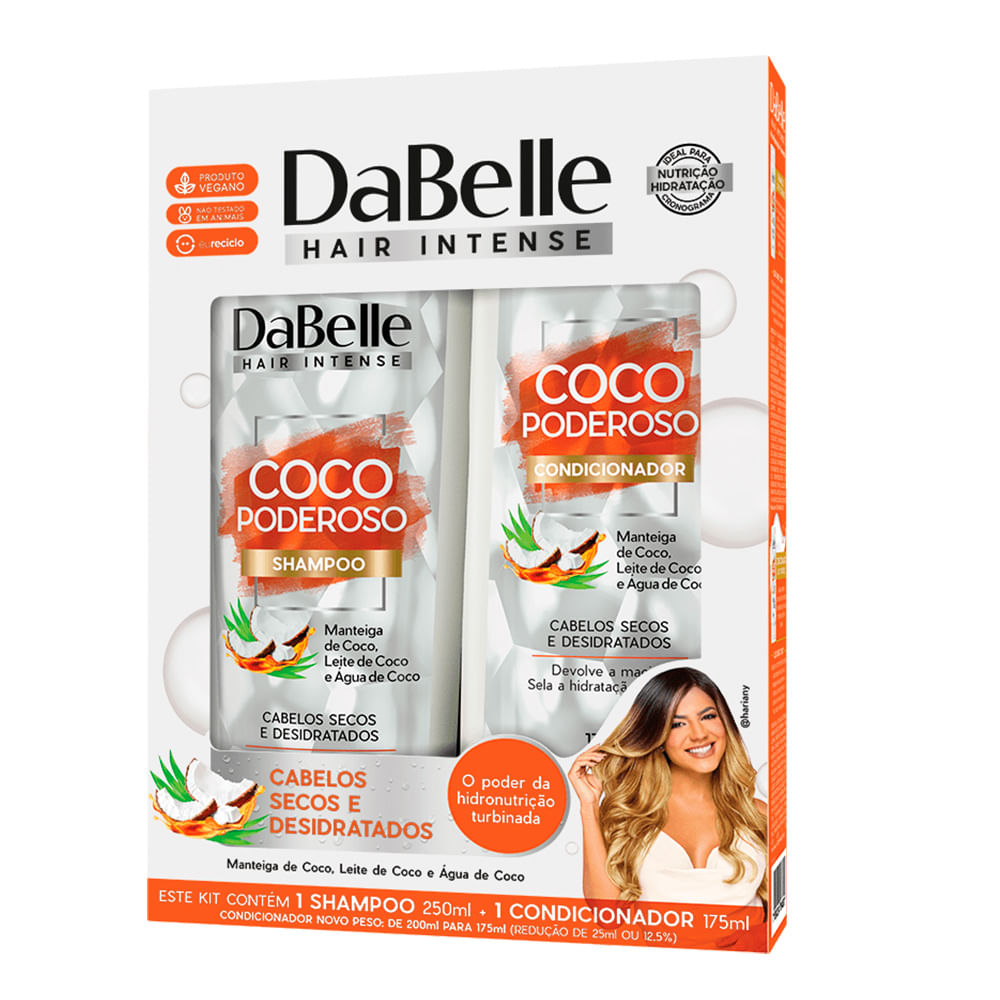 Encontraproduto.com.br - Kit Shampoo e Condicionador - DaBelle Coco Poderoso
