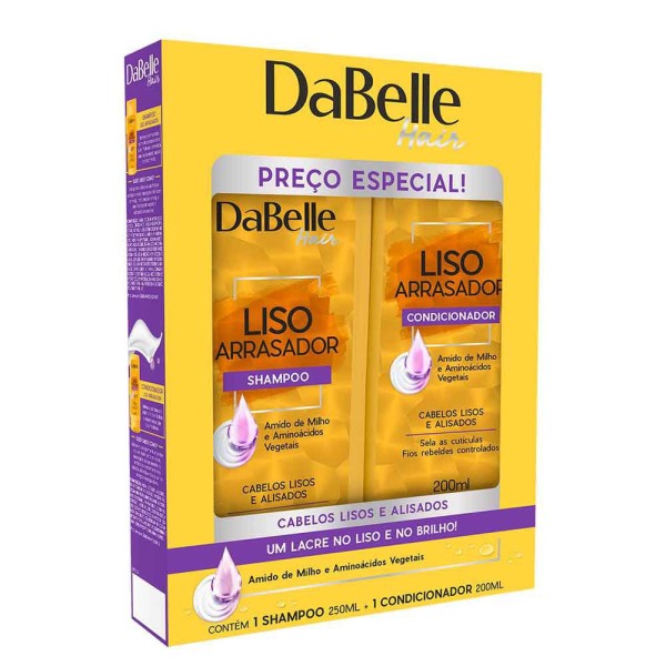 Encontraproduto.com.br - Kit Dabelle Shampoo + Condicionador Liso Arrasador 200ml
