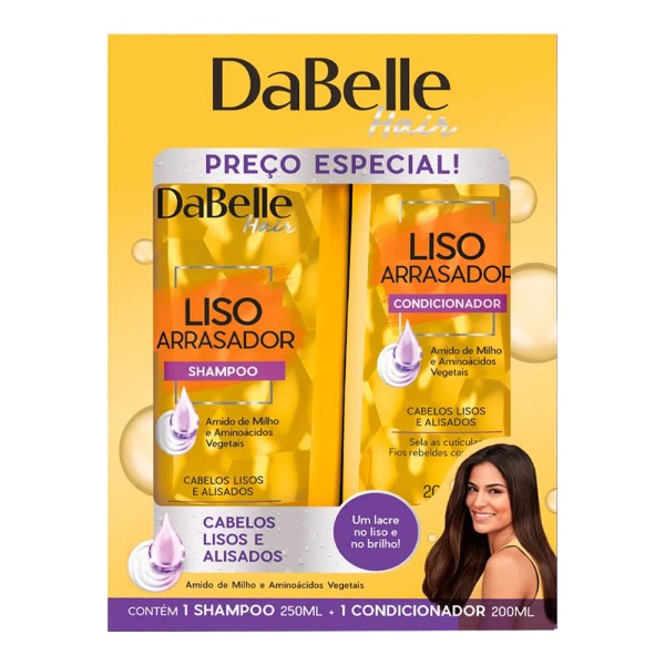 Encontraproduto.com.br - Kit Dabelle Shampoo + Condicionador Liso Arrasador 200ml
