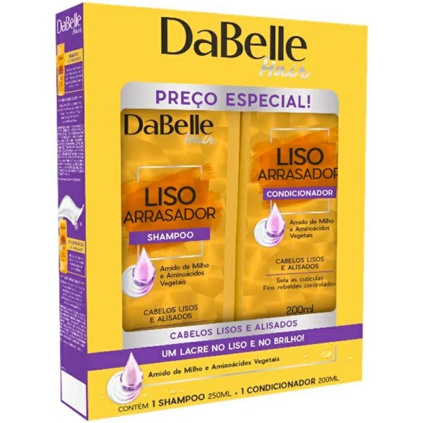 Encontraproduto.com.br - Kit Dabelle Shampoo + Condicionador Liso Arrasador 200ml