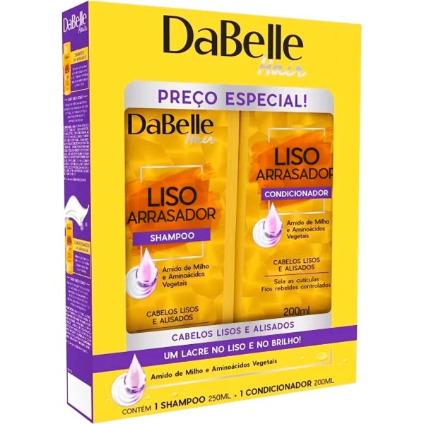 Encontraproduto.com.br - Kit Dabelle Shampoo + Condicionador Liso Arrasador 200ml