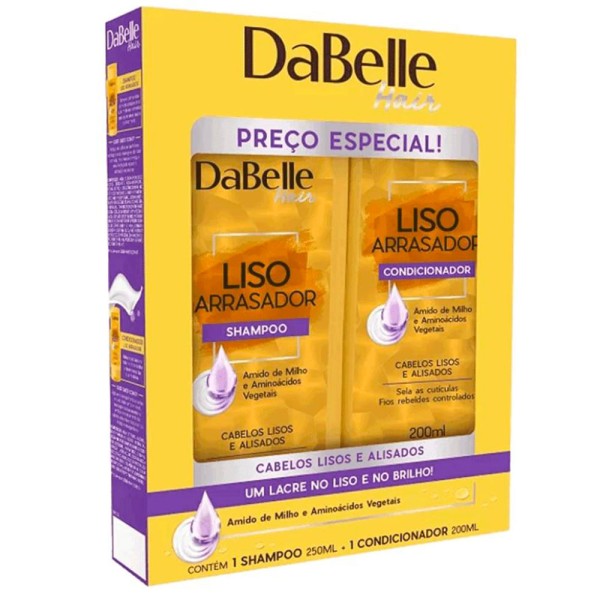 Encontraproduto.com.br - Kit Dabelle Shampoo + Condicionador Liso Arrasador 200ml