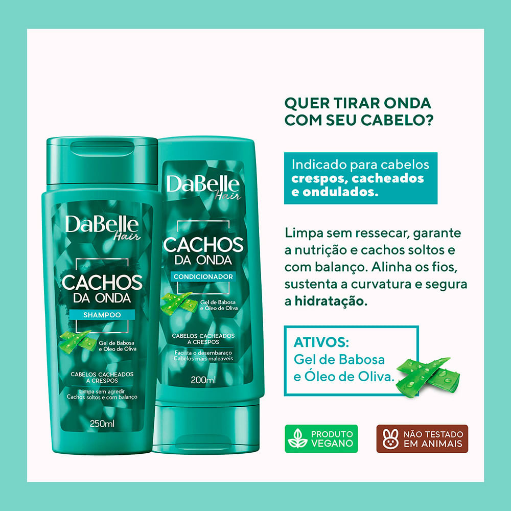 Encontraproduto.com.br - Kit Dabelle Shampoo + Condicionador Cachos da Onda 200ml