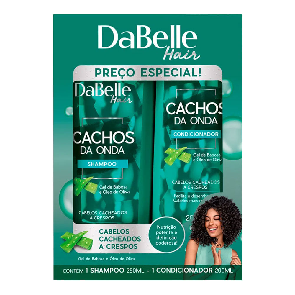 Encontraproduto.com.br - Kit Dabelle Shampoo + Condicionador Cachos da Onda 200ml
