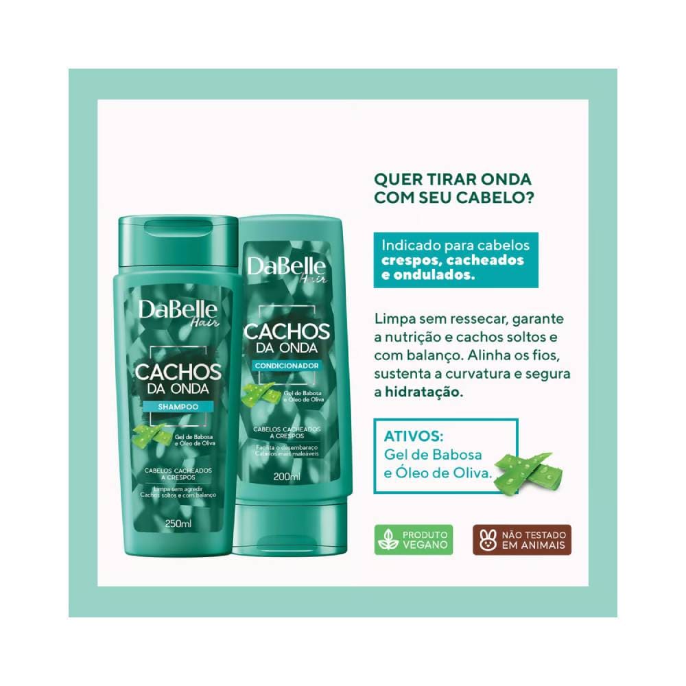 Encontraproduto.com.br - Kit Dabelle Shampoo + Condicionador Cachos da Onda 200ml