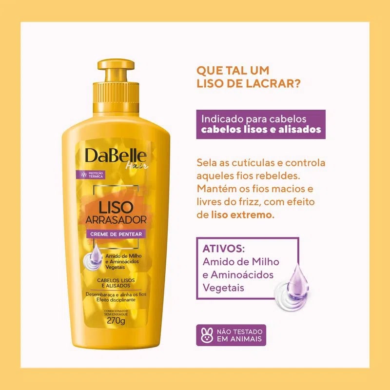 Encontraproduto.com.br - Creme De Pentear 270g Liso Arrasador - DaBelle