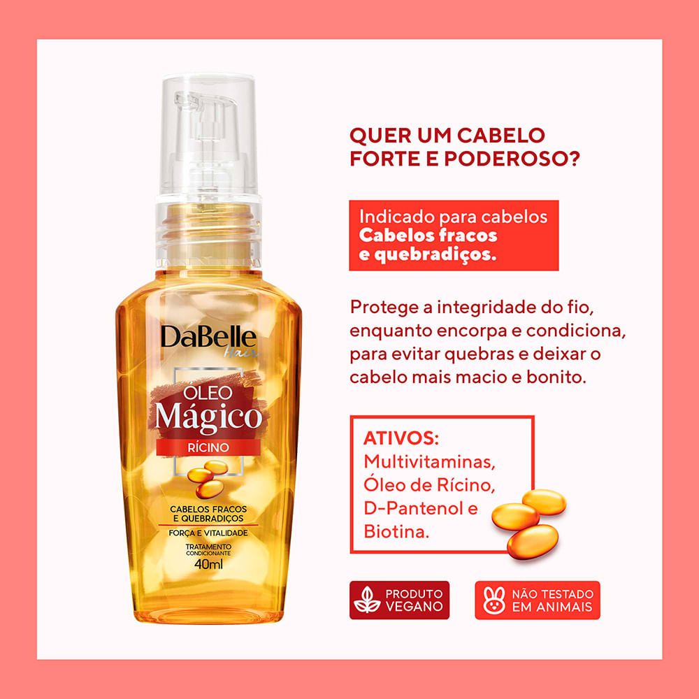 Encontraproduto.com.br - Oleo Magico 45ml Ricino - DaBelle