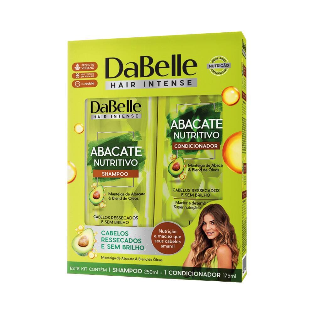 Encontraproduto.com.br - Kit Shampoo 250ml + Condicionador 200ml Abacate Nutritivo - DaBelle