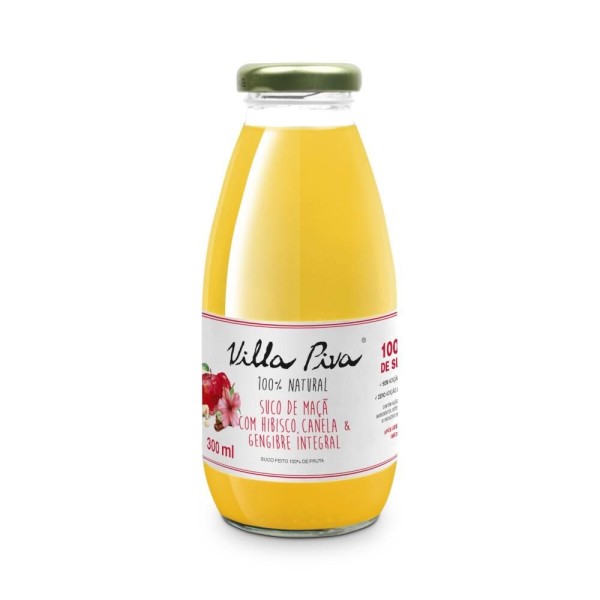 Encontraproduto.com.br - Suco Villa Piva 100% Natural Maçã Com Hibisco, Canela E Gengibre Sem Adição De Açúcar 300ml