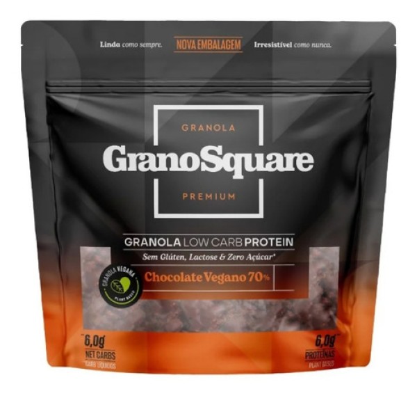 Granola Low Carb Grano Square Chocolate Vegano 70% 200g