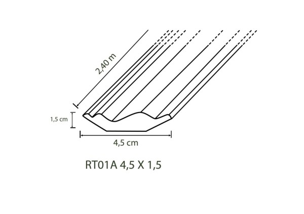 Encontraproduto.com.br - Roda Teto de MDF Ultra Moldurama Rt01 Premium Branco 4,5x240cm