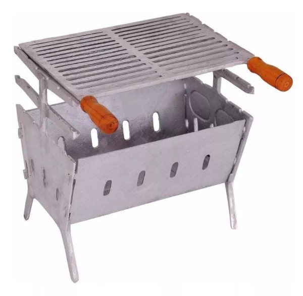 Encontraproduto.com.br - Churrasqueira De Aluminio Batido Desmontavel