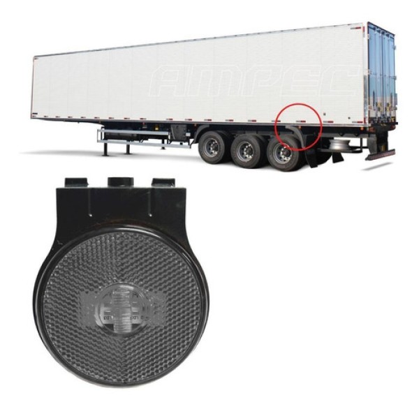 Lanterna Lateral Led Caminhão Carreta Com Suporte Cristal P