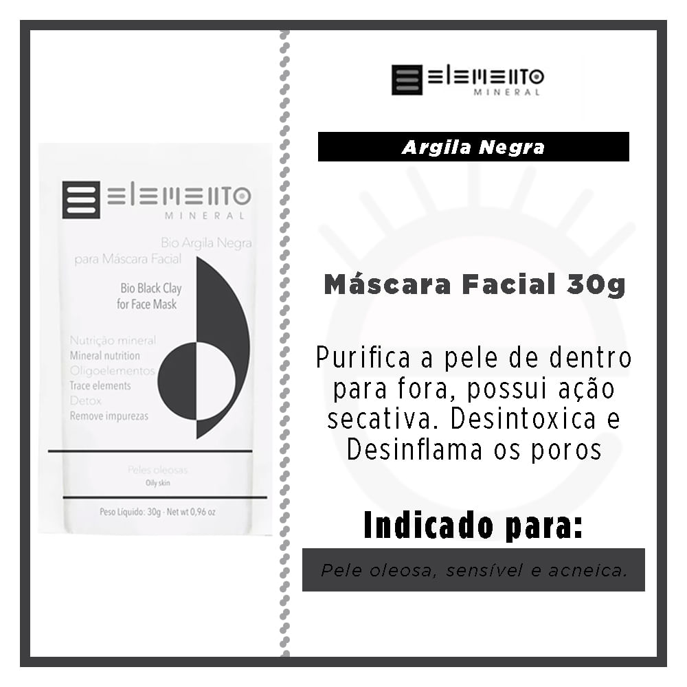 Encontraproduto.com.br - Máscara Facial Elemento Mineral Bio Argila Negra