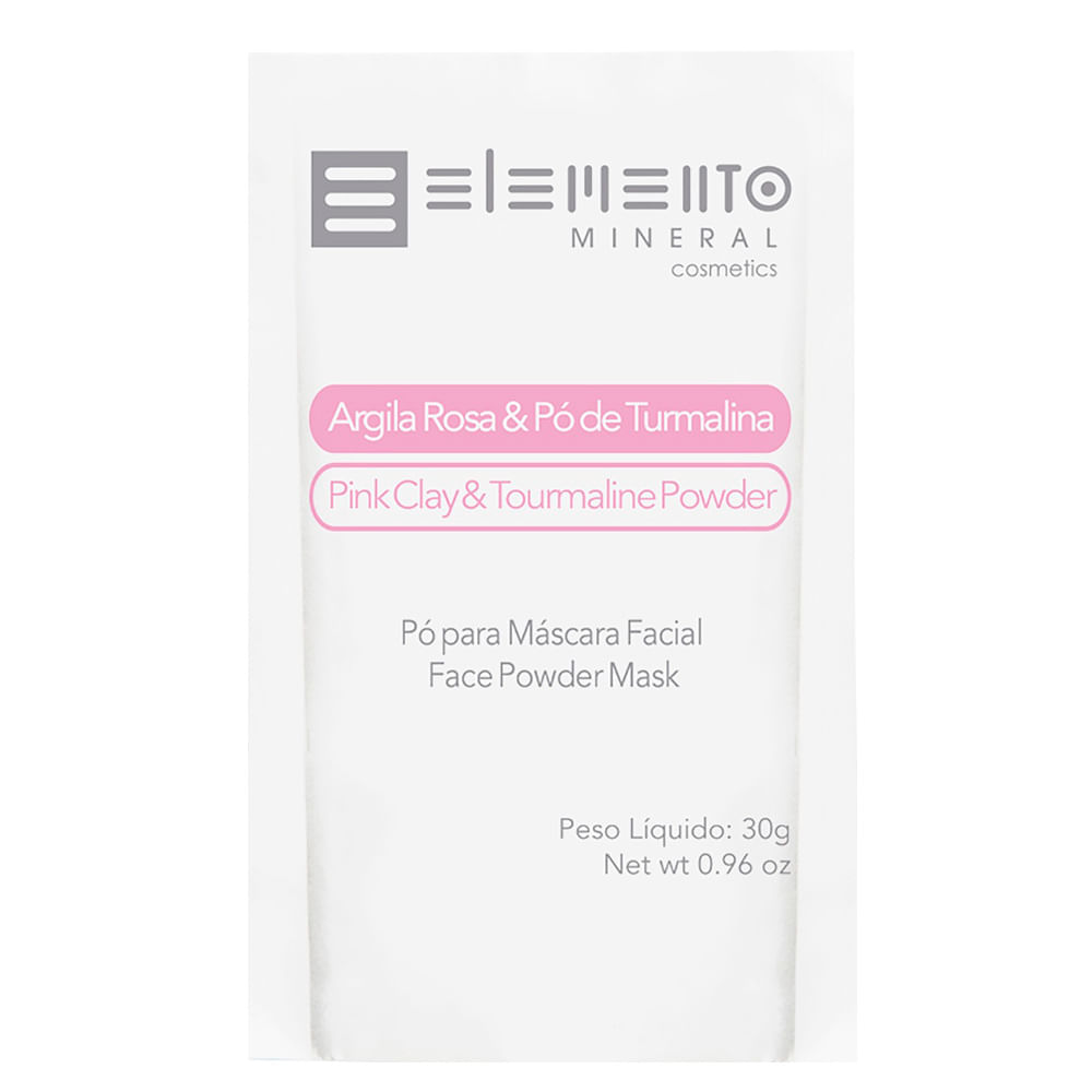 Máscara Facial Em Pó Elemento Mineral Argila Rosa Pó De Turmalina 30g