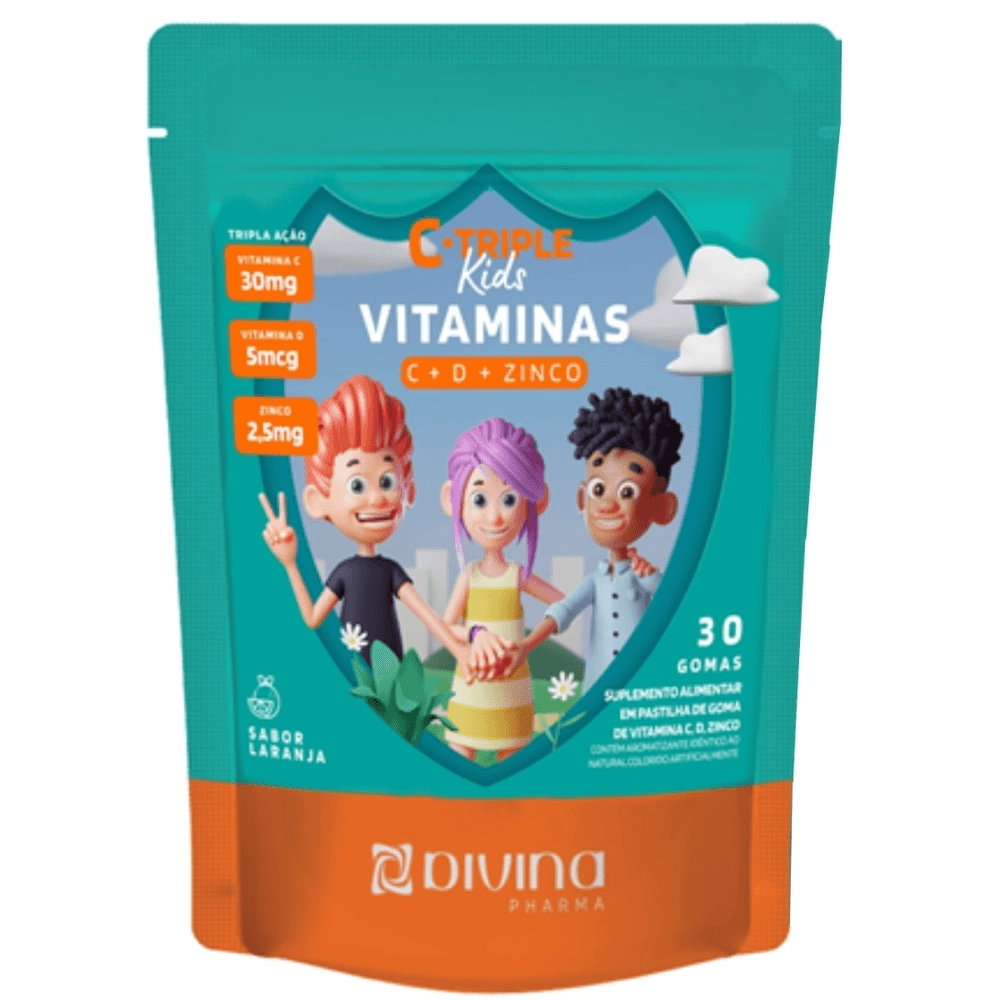 C-triple Kids Vitamina C + Vitamina D + Zinco Com 30 Gomas