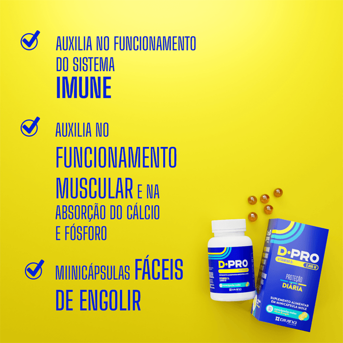 Encontraproduto.com.br - Vitamina D D-Pro 2.000 UI Com 30 Cápsulas