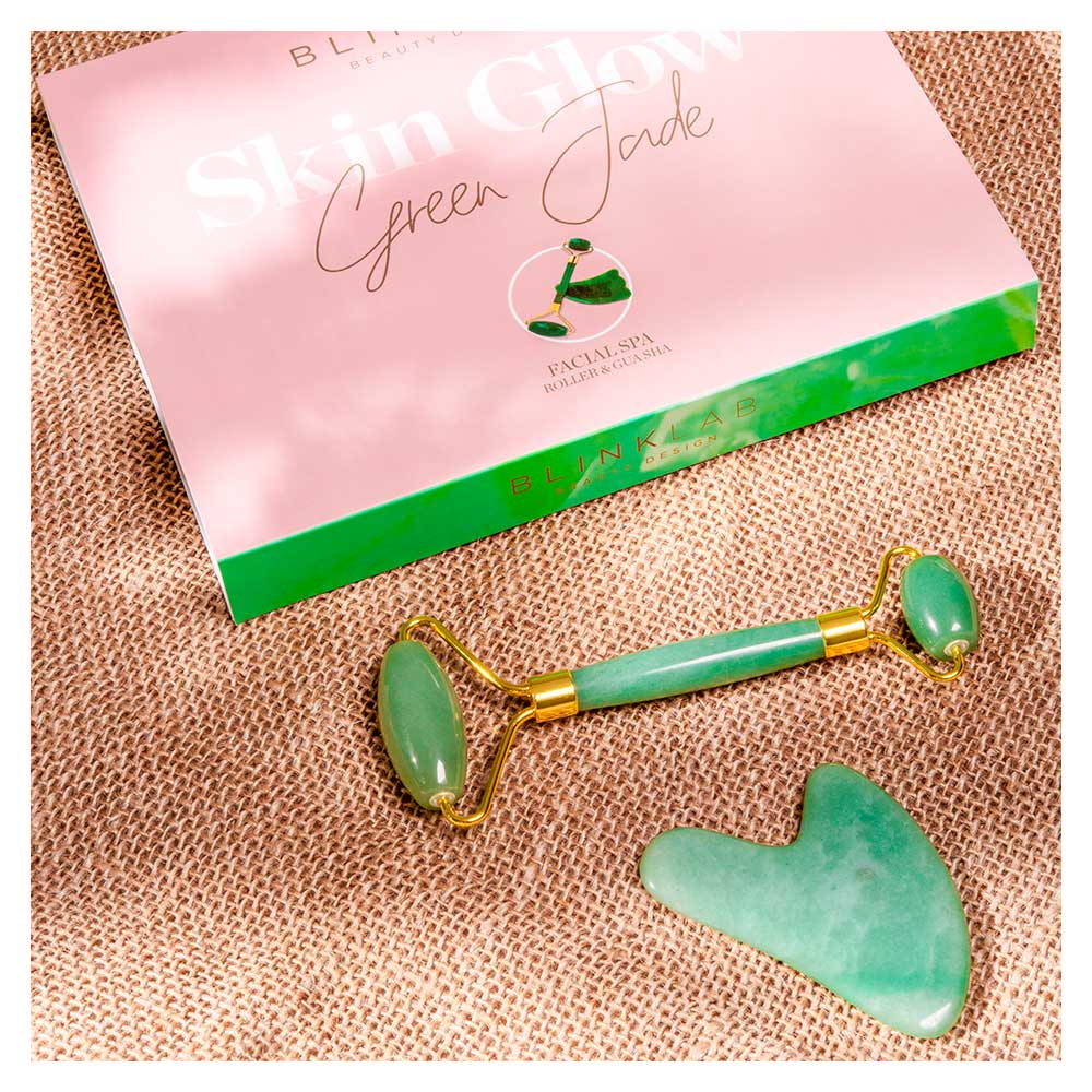 Encontraproduto.com.br - Roller e Gua Sha de Jade para Massagem Facial - Blink Lab